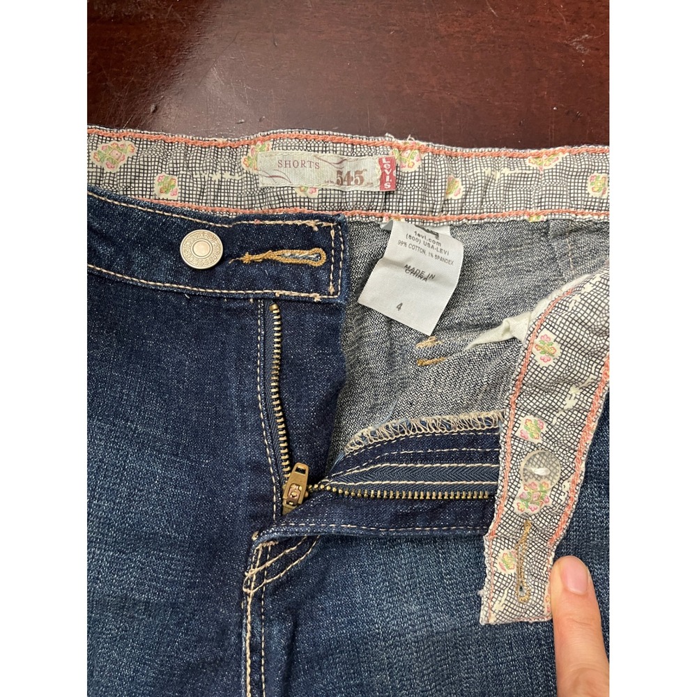 Levi's 515 Women's Dark Wash Denim Shorts Size 4 High Rise Cuffed Casual - Picture 3 of 10